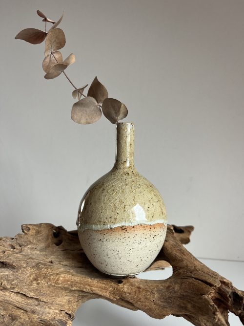 Soliflore en grès partiellement émaillé