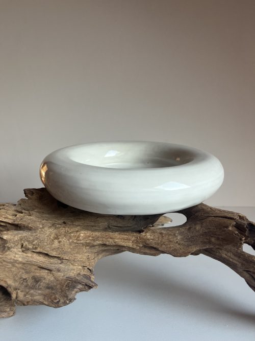 Assiette donut en grès blanc sur commande