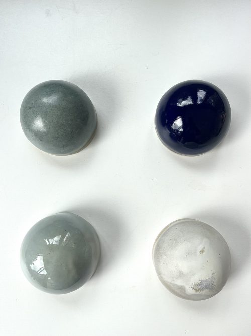 Lot de 4 demi sphères murales tons bleus